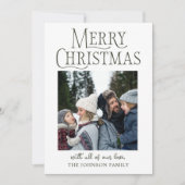 Vrolijke kerstdennen foto feestdagenkaart (Voorkant)