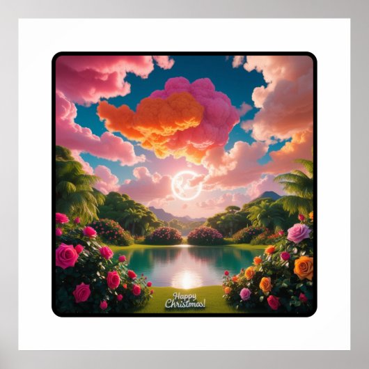 Vrolijke kerstdiner tafel inspiratie poster (Voorkant)