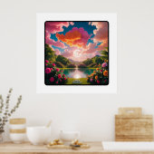 Vrolijke kerstdiner tafel inspiratie poster (Keuken)