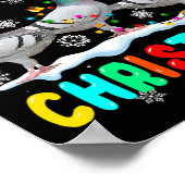 Vrolijke Kerstduif Liefhebber Kerstman Hoed Xmas L Poster (Hoek)