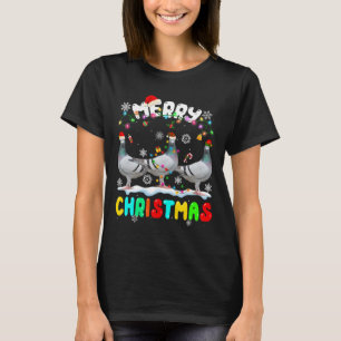 Vrolijke Kerstduif Liefhebber Kerstman Hoed Xmas L T-shirt