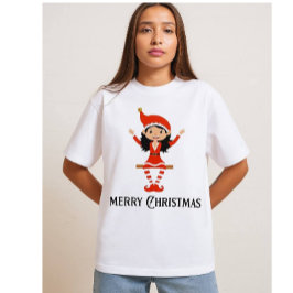 Vrolijke Kerstelf - Gelukkig Feest Tri-Blend Shirt
