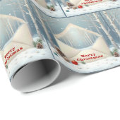 Vrolijke kerstenveloppe met berkenbomen cadeaupapier (Rol Hoek)