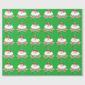 vrolijke kerstfeest santa pirate cadeaupapier (Vlak)