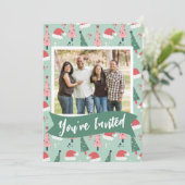 Vrolijke kerstfeest uitnodiging (Staand voorkant)