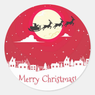 vrolijke kerstfeestjes nieuwjaarstokers ronde sticker