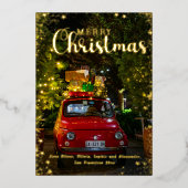 Vrolijke kerstfoto begroeting Real Folie Feestdagenkaart (Voorkant)