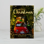 Vrolijke kerstfoto begroeting Real Folie Feestdagenkaart (Staand Voorkant)