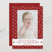Vrolijke Kerstfoto collage rood modern Feestdagenkaart (Voorkant / Achterkant)