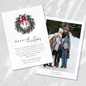 Vrolijke Kerstfoto Coquette Bow Krans Feestdagenkaart