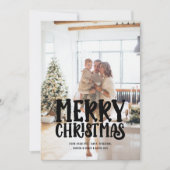 Vrolijke kerstfoto en tekst gepersonaliseerd feestdagenkaart (Voorkant)