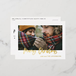 vrolijke kerstfoto folie vakantie briefkaart