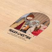 Vrolijke Kerstfoto Gepersonaliseerde Kaart Acryl Uitnodigingen (Laagn)