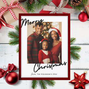 Vrolijke Kerstfoto Gepersonaliseerde Vakantie Feestdagenkaart