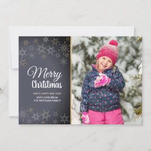 Vrolijke kerstfoto houtskool feestdagenkaart