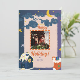 Vrolijke kerstfoto kerstkaarten feestdagenkaart