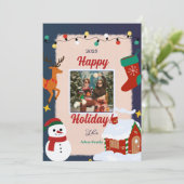 Vrolijke kerstfoto kerstkaarten feestdagenkaart (Staand voorkant)