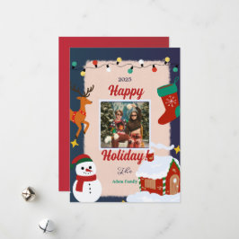 Vrolijke kerstfoto kerstkaarten feestdagenkaart