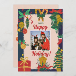 Vrolijke kerstfoto kerstkaarten feestdagenkaart