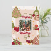 Vrolijke kerstfoto kerstkaarten feestdagenkaart (Staand voorkant)