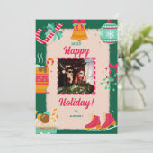 Vrolijke kerstfoto kerstkaarten feestdagenkaart (Staand voorkant)