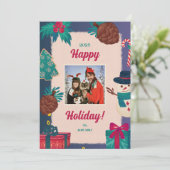 Vrolijke kerstfoto kerstkaarten feestdagenkaart (Staand voorkant)