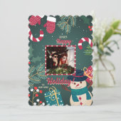 Vrolijke kerstfoto kerstkaarten feestdagenkaart (Staand voorkant)