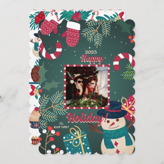 Vrolijke kerstfoto kerstkaarten feestdagenkaart (Voorkant / Achterkant)