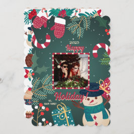 Vrolijke kerstfoto kerstkaarten feestdagenkaart