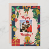 Vrolijke kerstfoto kerstkaarten feestdagenkaart (Voorkant / Achterkant)