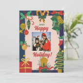 Vrolijke kerstfoto kerstkaarten feestdagenkaart (Staand voorkant)