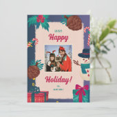 Vrolijke kerstfoto kerstkaarten feestdagenkaart (Staand voorkant)