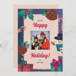 Vrolijke kerstfoto kerstkaarten feestdagenkaart