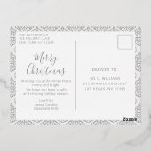 Vrolijke kerstfoto Modern feestelijk patroon Folie Feestdagen Briefkaart (Achterkant)