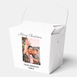 Vrolijke kerstfoto moderne liefde eenvoudige famil bedankdoosjes