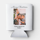 Vrolijke kerstfoto moderne liefde eenvoudige famil blikjeskoeler (Achterkant)