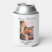 Vrolijke kerstfoto moderne liefde eenvoudige famil blikjeskoeler (Blikje Achterkant)