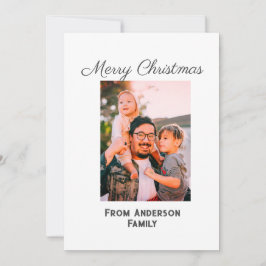 Vrolijke kerstfoto moderne liefde eenvoudige famil feestdagenkaart