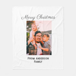 Vrolijke kerstfoto moderne liefde eenvoudige famil fleece deken