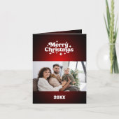 Vrolijke kerstfoto rood wit jaar in de review feestdagen kaart (Voorkant)