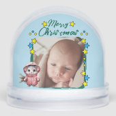 Vrolijke kerstfoto sterren muis blauw sneeuwbol (Voorkant)