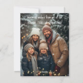 Vrolijke Kerstfoto Winter Konijn Kerstmis Feestdagenkaart (Achterkant)