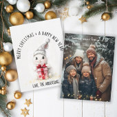 Vrolijke Kerstfoto Winter Konijn Kerstmis Feestdagenkaart