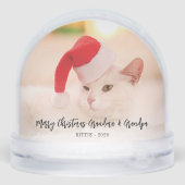 Vrolijke kerstfoto's oma opa kat sneeuwbol (Achterkant)