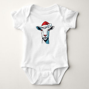 Vrolijke kerstgeit met kerstmuts, vakantiegat romper