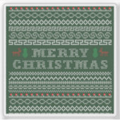 Vrolijke kerstgrens sticker (Voorkant)