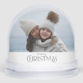 Vrolijke kerstgroet met foto sneeuwbol (Voorkant)