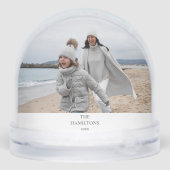 Vrolijke kerstgroet met foto sneeuwbol (Achterkant)