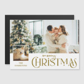 Vrolijke kerstgroet met Photo Insert Gold (Voorkant / Achterkant)