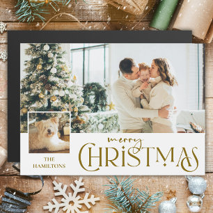 Vrolijke kerstgroet met Photo Insert Gold